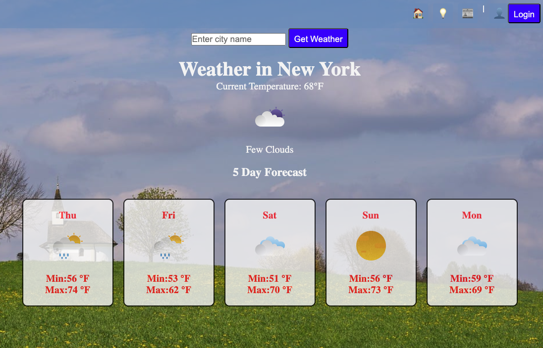 Example of a weather app with Python and Django.